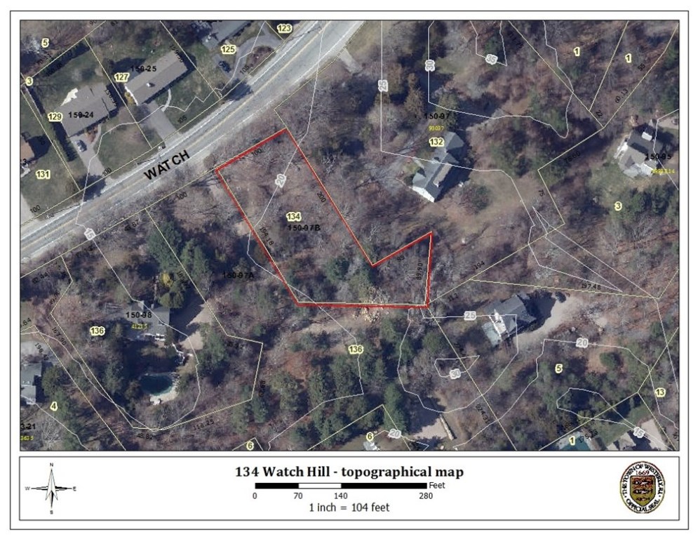 134 Watch Hill Road Westerly, RI 02891 - Photo 8 of 10 Topographical map - 20+ feet above sea level - no flood insurance required.