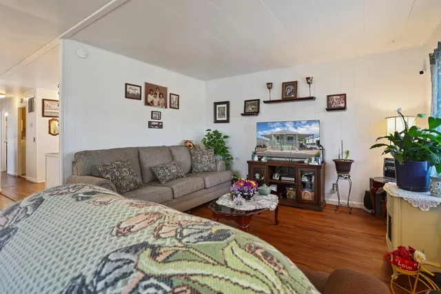 a living room with furniture and a couch