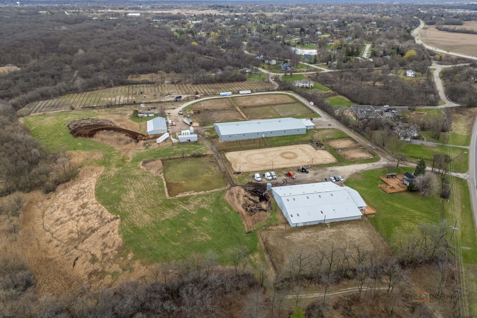 26011 North Rand Road Lake Zurich, IL 60047 - Photo 2 of 15 an aerial view of a house with a swimming pool