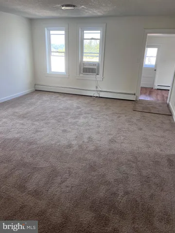 an empty room with closet