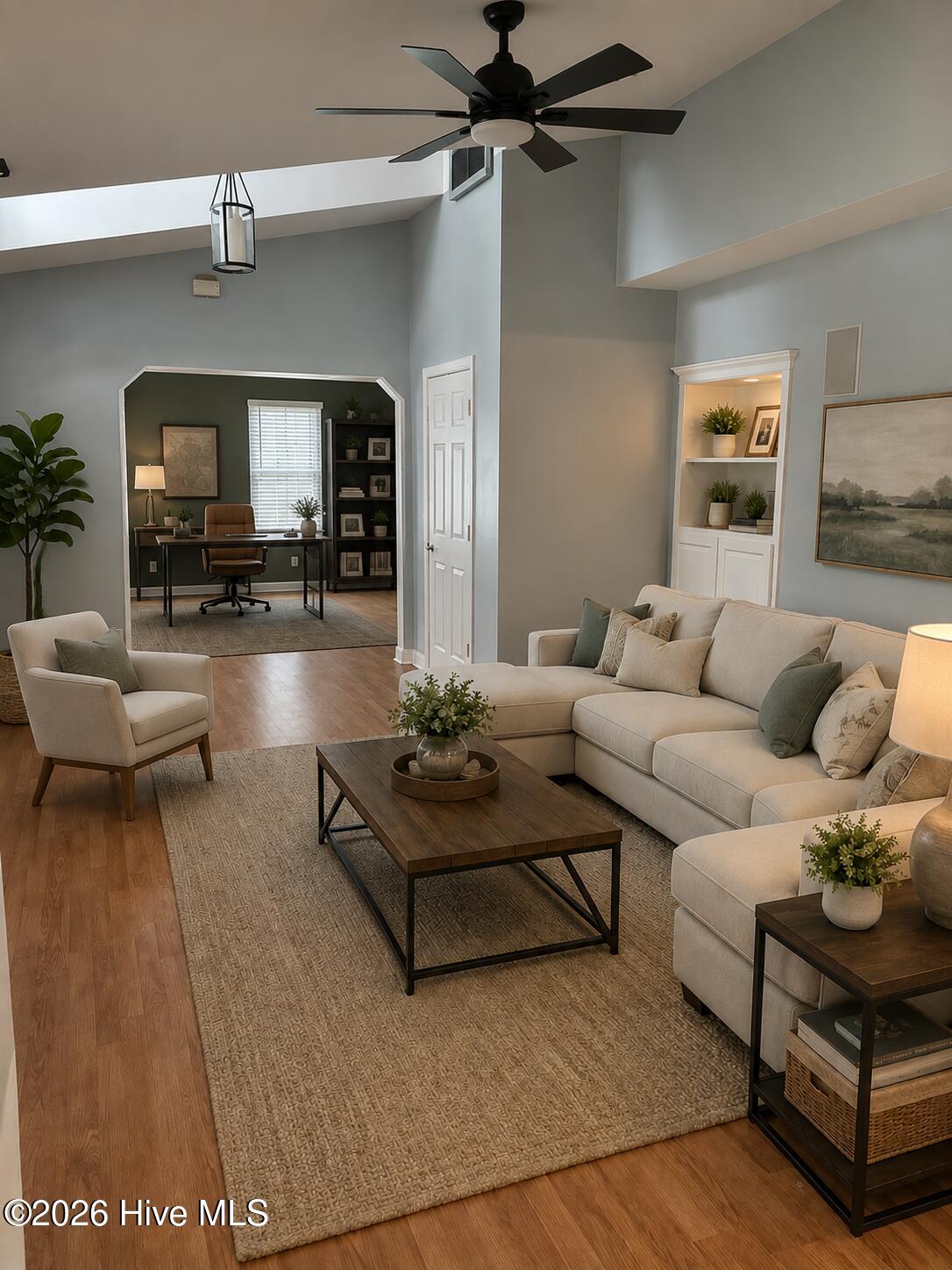 477 Harkers Island Road Beaufort, NC 28516 - Photo 7 of 38 Virtually Staged Living Room and Flex Room as an office