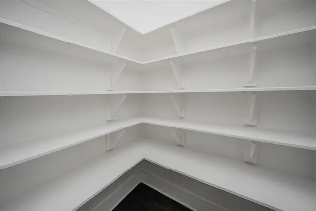 a storage room with empty racks