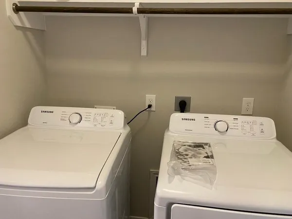 a view of a garden with an outdoor space