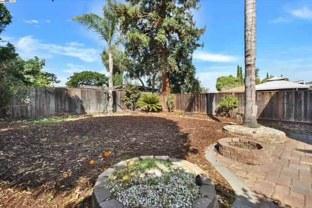 a view of a backyard of the house