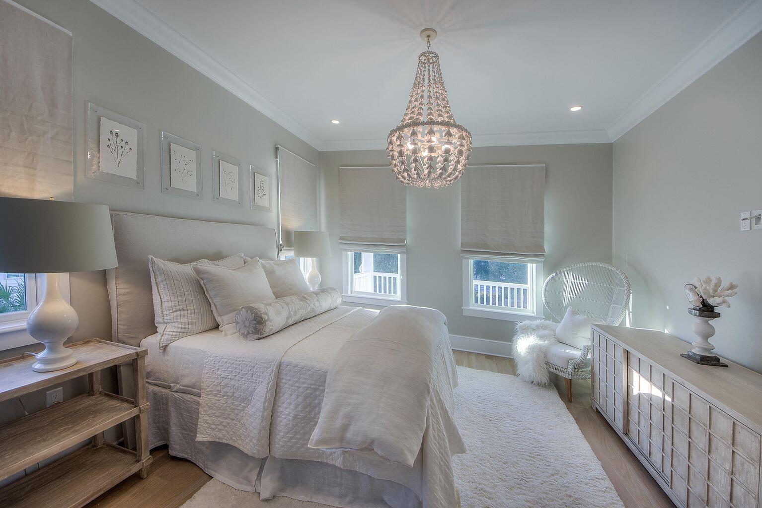 23 Madaket Way Inlet Beach Inlet Beach, FL 32461 - Photo 16 of 49 a bedroom with bed and a chandelier