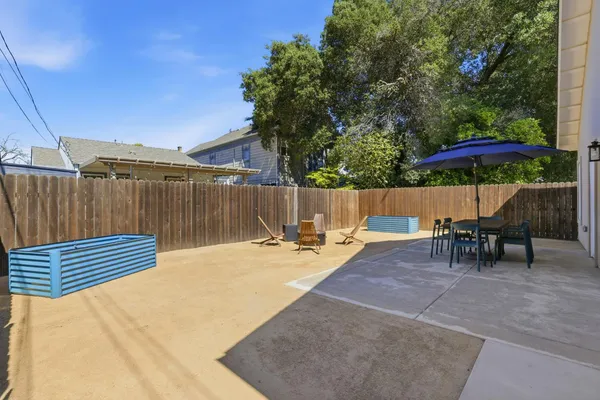 a view of outdoor space with seating