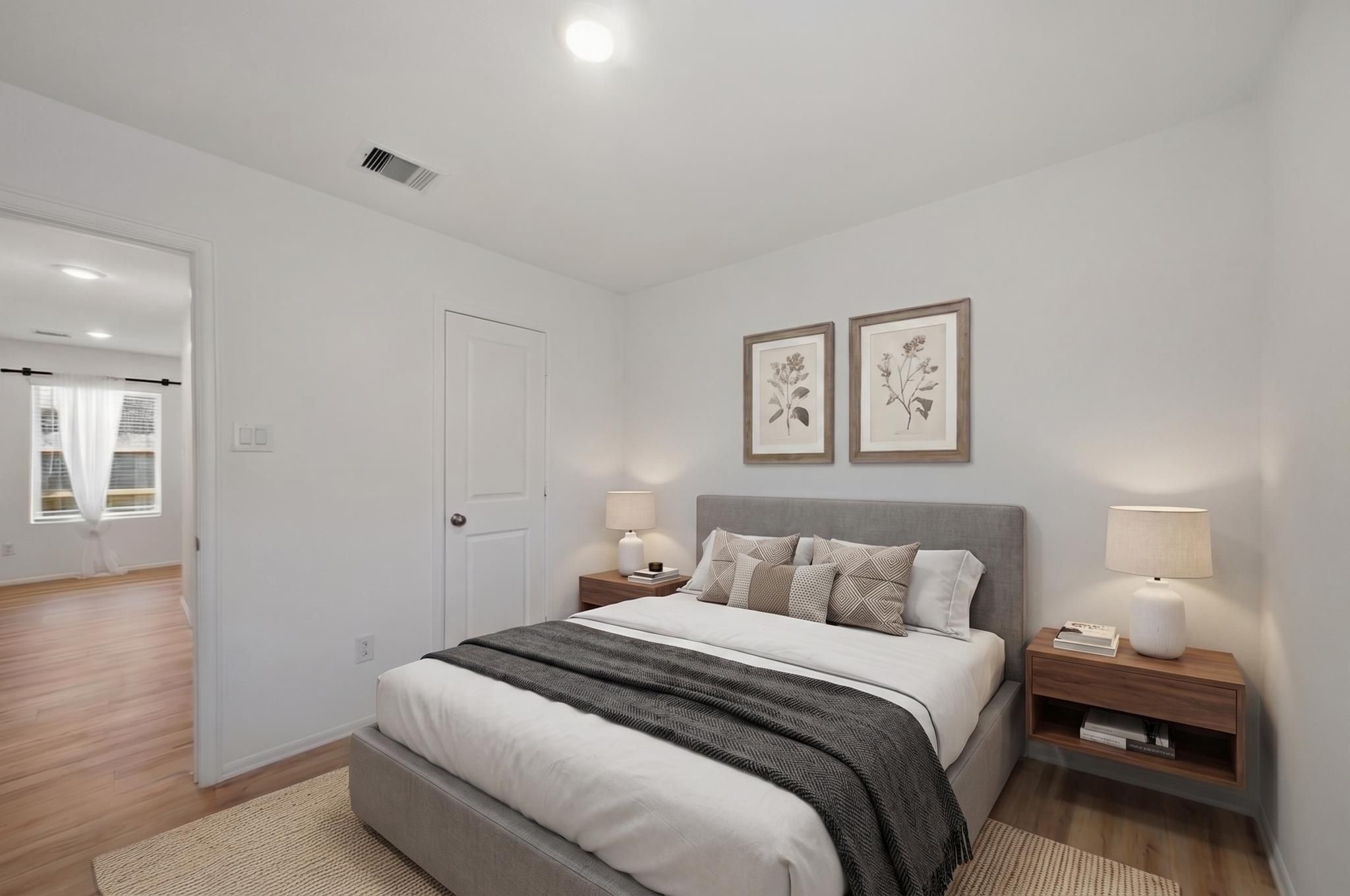 14502 Woodcott Warren Way Rosharon, TX 77583 - Photo 8 of 37 Virtually staged to showcase layout and potential—this secondary bedroom offers a bright, adaptable space to fit a variety of needs.