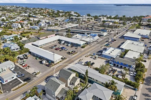 an aerial view of a city