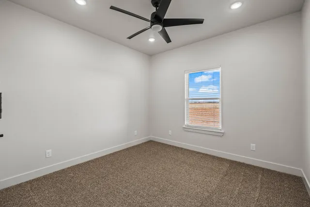 an empty room with closet