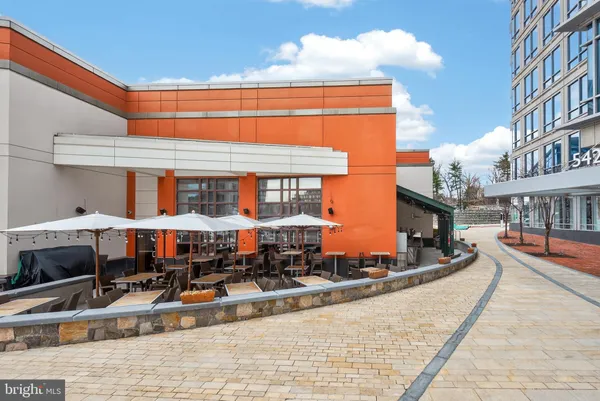 a front view of a building with street view