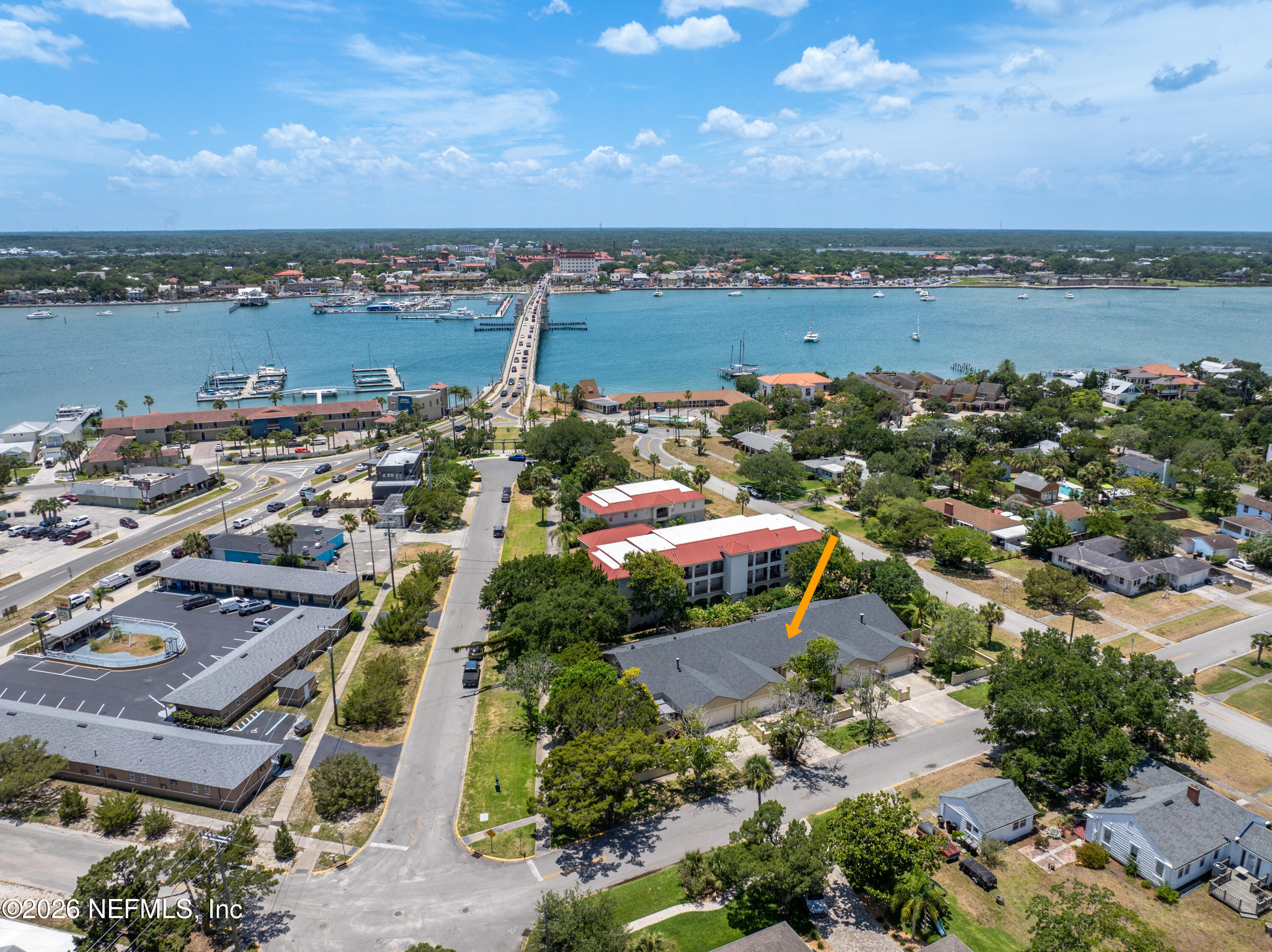 204 Gerado Street, Unit 3 St. Augustine, FL 32080 - Photo 29 of 31 an aerial view of a city with lake view