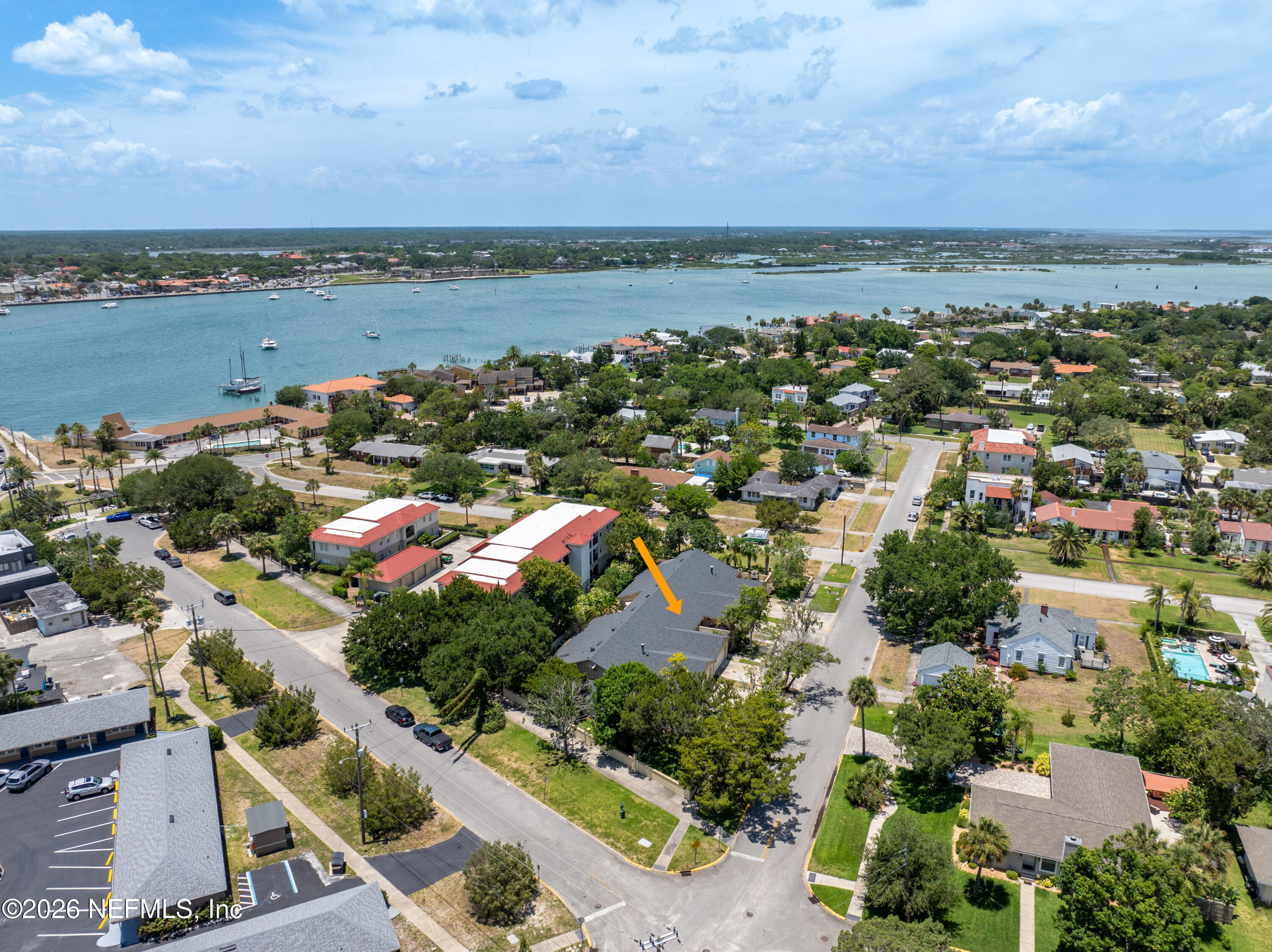 204 Gerado Street, Unit 3 St. Augustine, FL 32080 - Photo 30 of 31 an aerial view of a city and lake view