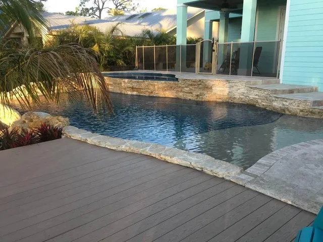 a view of a lake from a patio