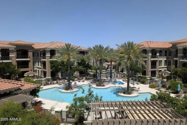 a view of an outdoor space with swimming pool