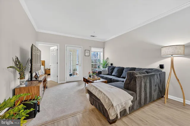a bedroom with furniture and a potted plant