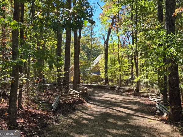 a backyard of a house with lots of green space