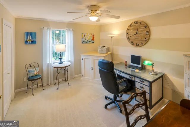 a view of fountain in front of a building