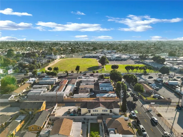 an aerial view of a city