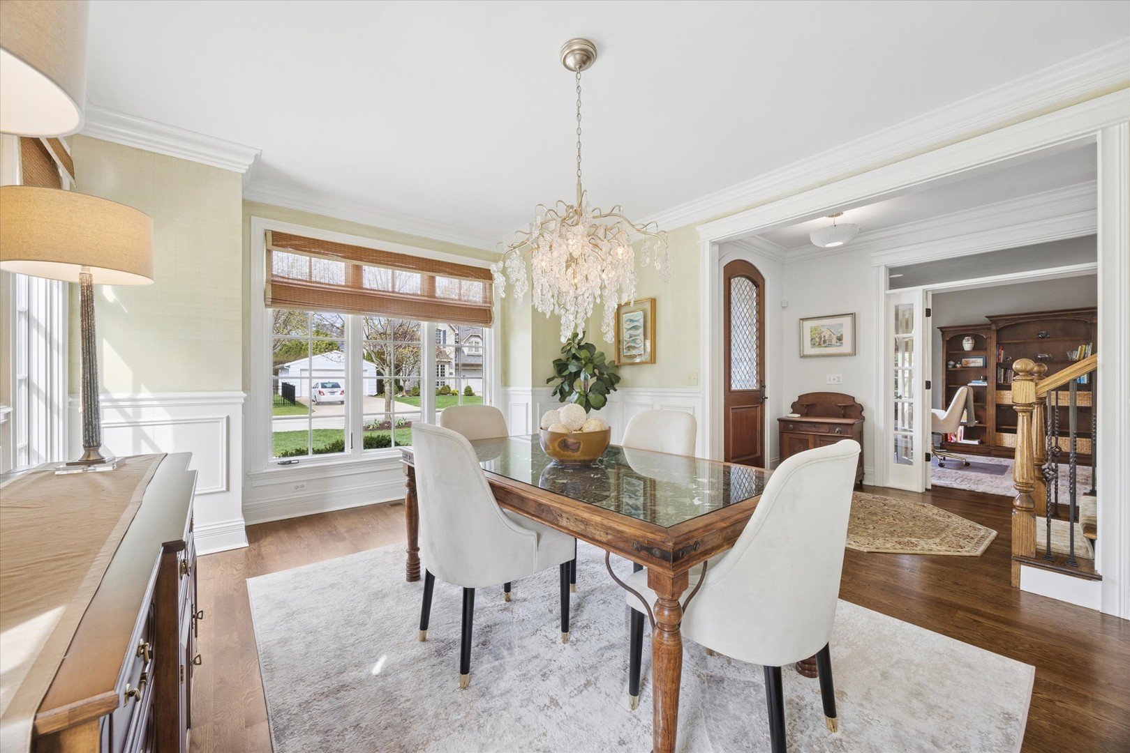 405 Phillippa Street Hinsdale, IL 60521 - Photo 13 of 44 a view of a dining room with furniture window and wooden floor