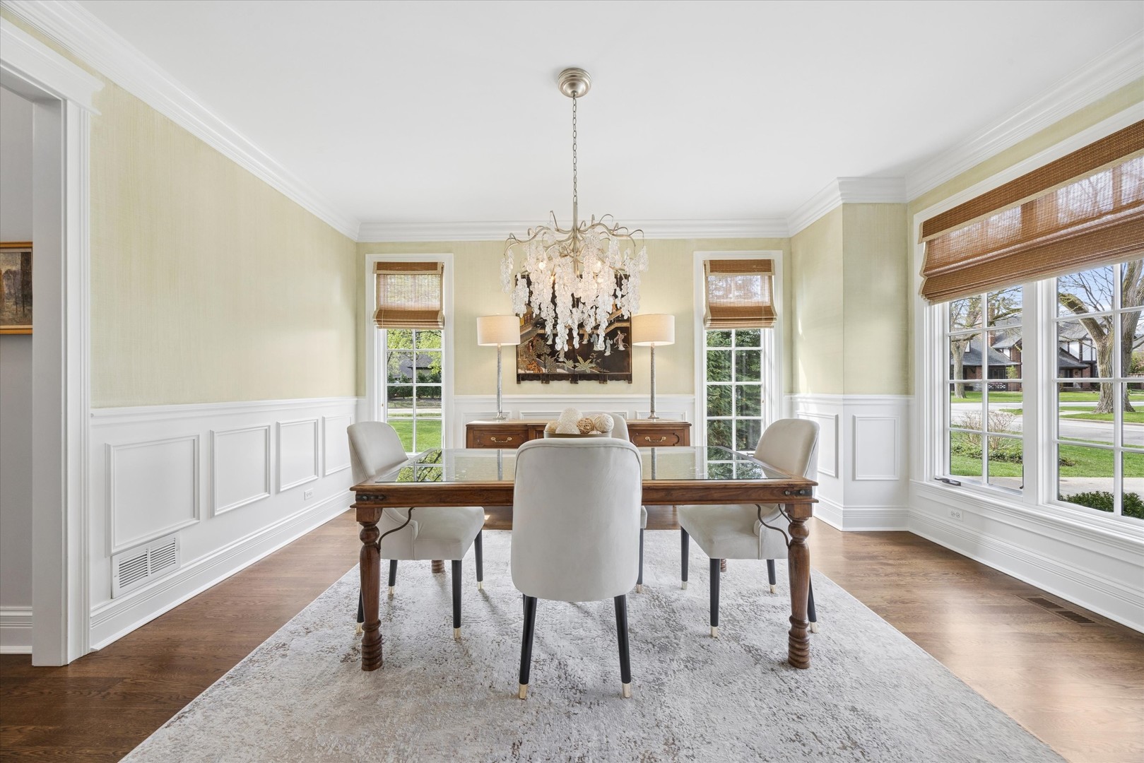 405 Phillippa Street Hinsdale, IL 60521 - Photo 14 of 44 a dining room with furniture a chandelier and wooden floor
