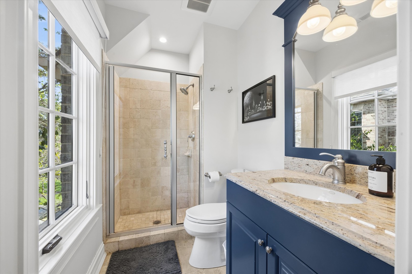 405 Phillippa Street Hinsdale, IL 60521 - Photo 31 of 44 a bathroom with a granite countertop sink toilet and shower
