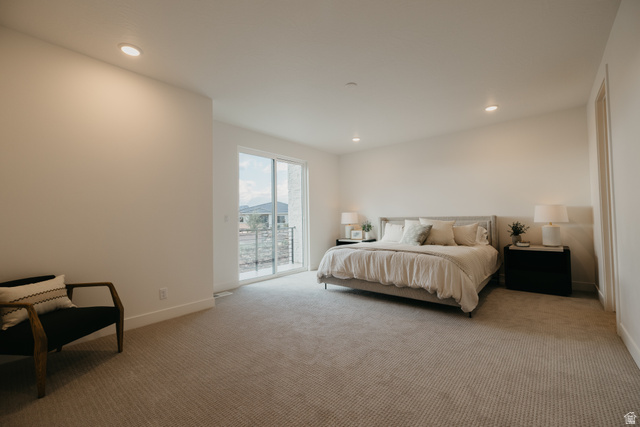 2759 Becco Trail, Unit 16 St. George, UT 84770 - Photo 24 of 42 Carpeted bedroom featuring access to outside and recessed lighting