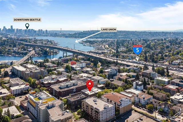 an aerial view of a city