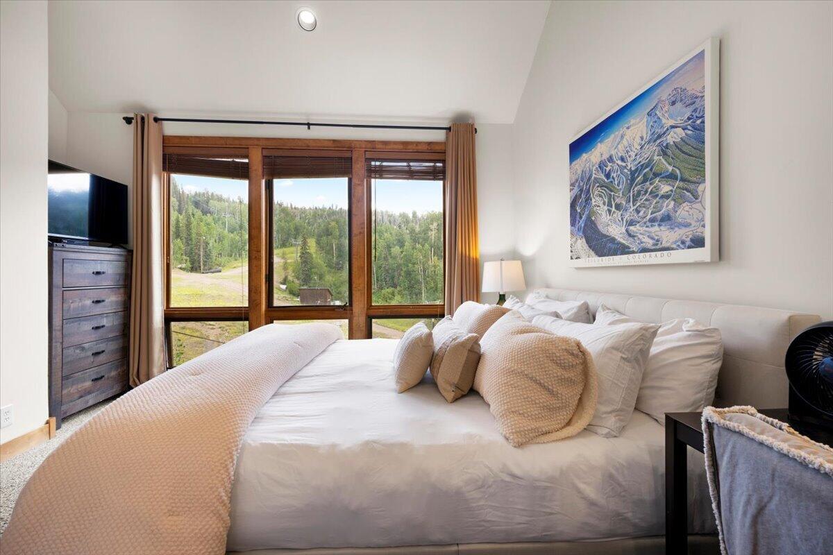 402 Adams Ranch Road, Unit D Mountain Village, CO 81435 - Photo 23 of 35 Primary Suite with ski area views