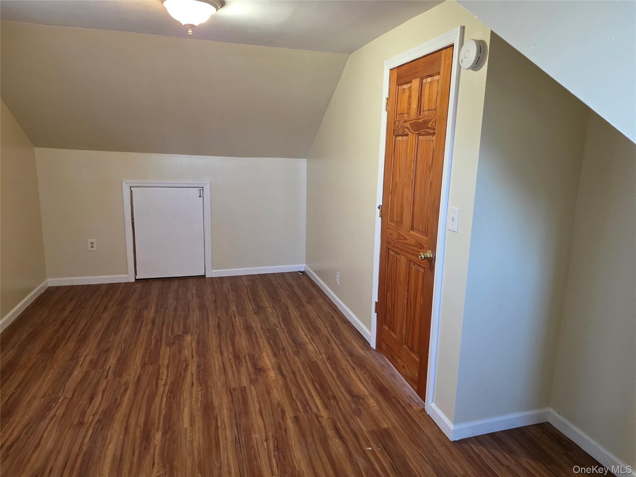 220 Raff Avenue Mineola, NY 11501 - Photo 16 of 22 Bedroom - Additional living space with dark wood finished floors and lofted ceiling