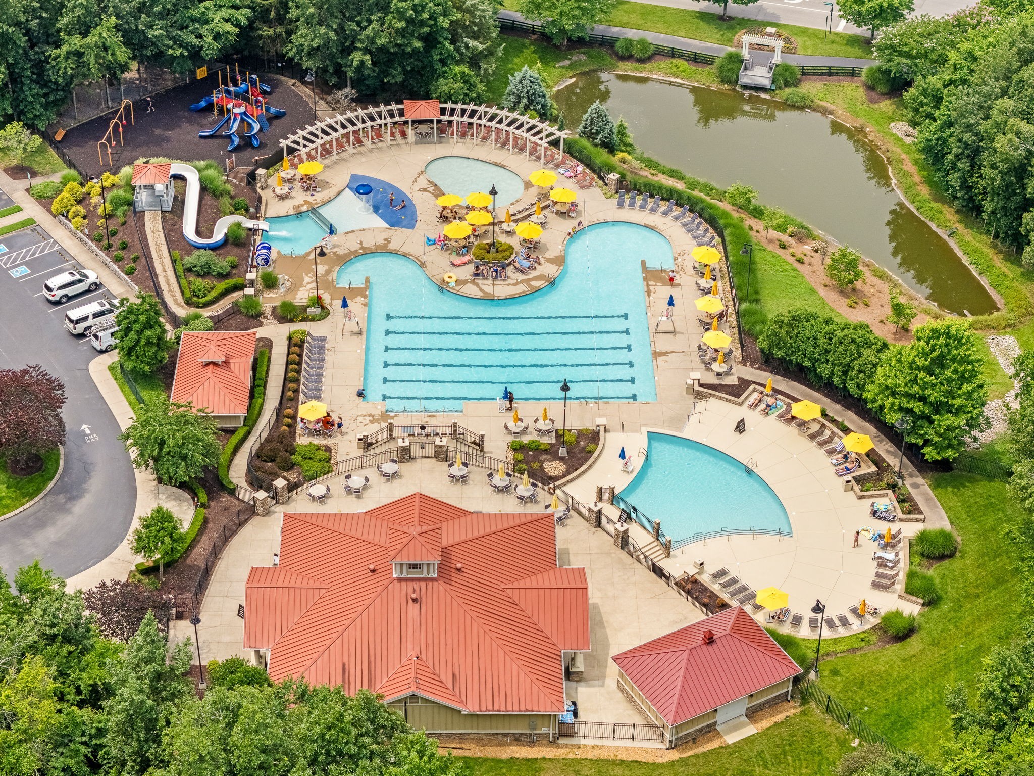 4549 Boxcroft Circle Mount Juliet, TN 37122 - Photo 27 of 28 an aerial view of a house with a swimming pool patio and outdoor seating