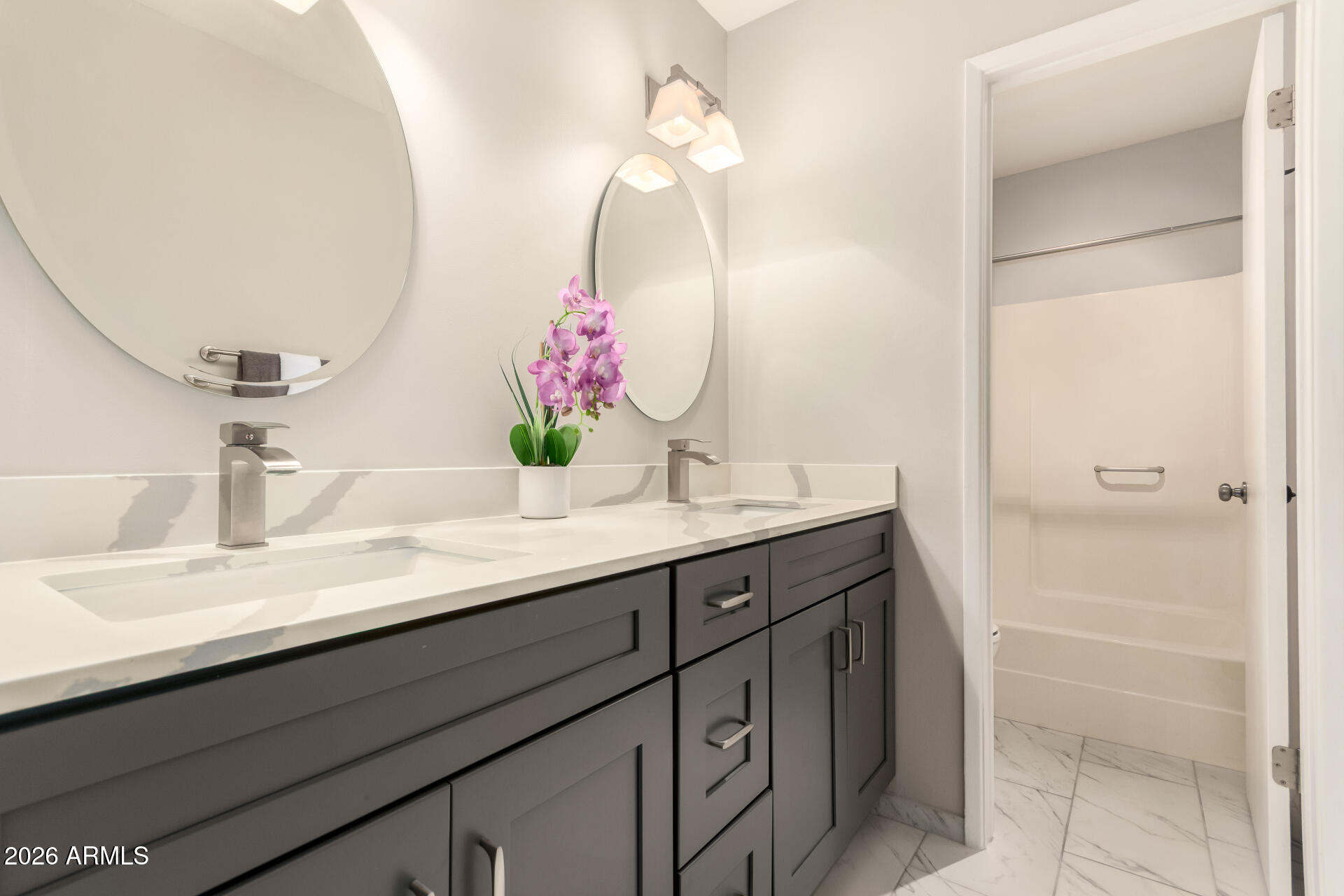 1833 West Citrus Way Phoenix, AZ 85015 - Photo 11 of 36 a bathroom with a sink vanity and a mirror