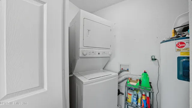 a view of a lake with sitting area