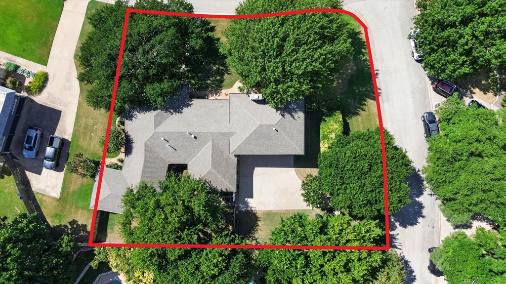 47 Bounty Road East Benbrook, TX 76132 - Photo 37 of 39 Aerial view showcasing a residential property with a multi-gabled roofline