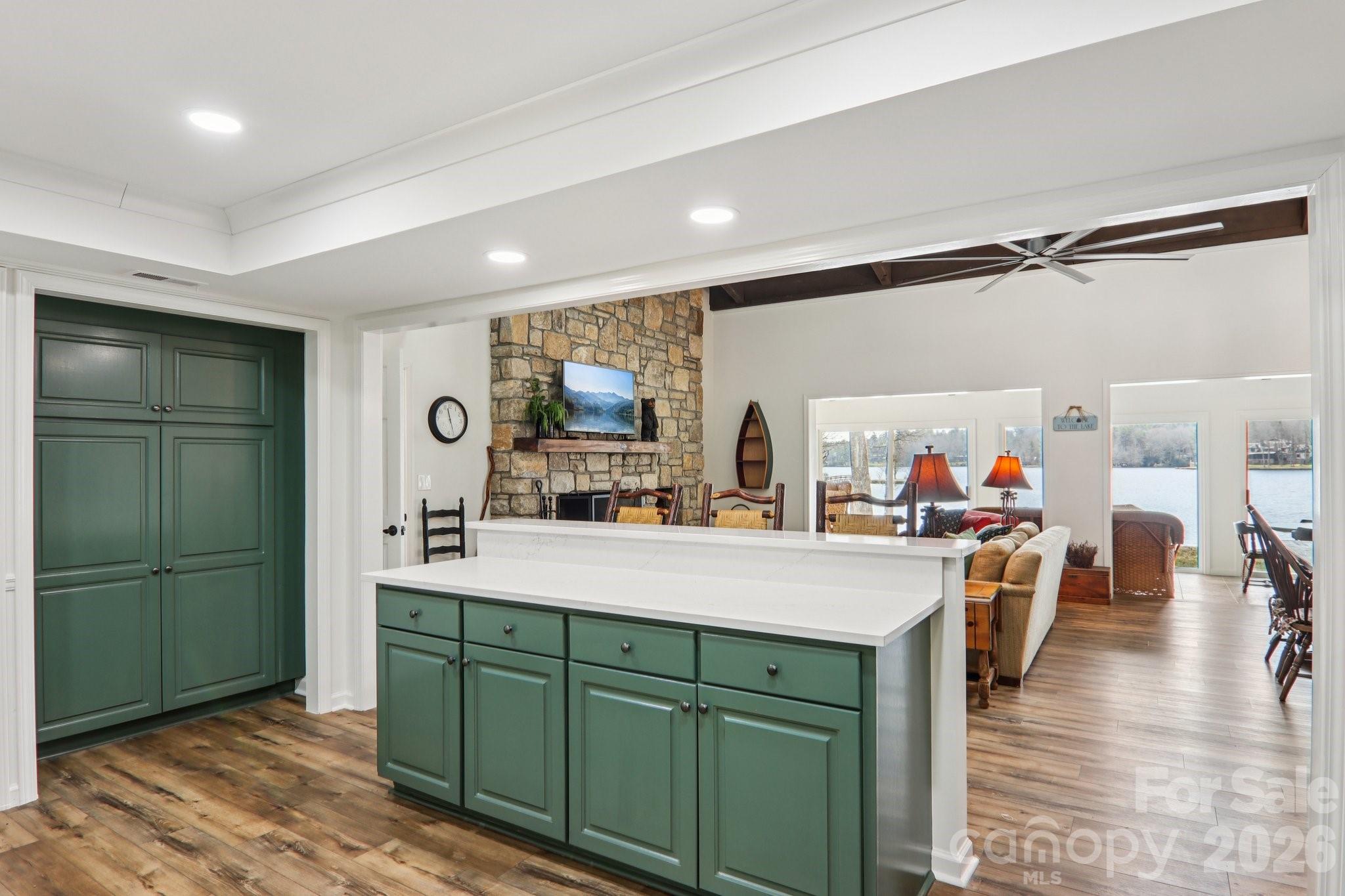 987 Cold Mountain Road Lake Toxaway, NC 28747 - Photo 21 of 42 a view of a kitchen counter space and wooden floor