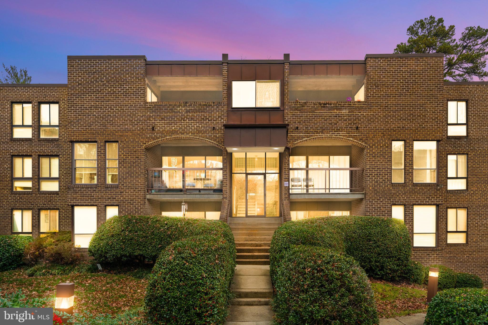 a front view of a building