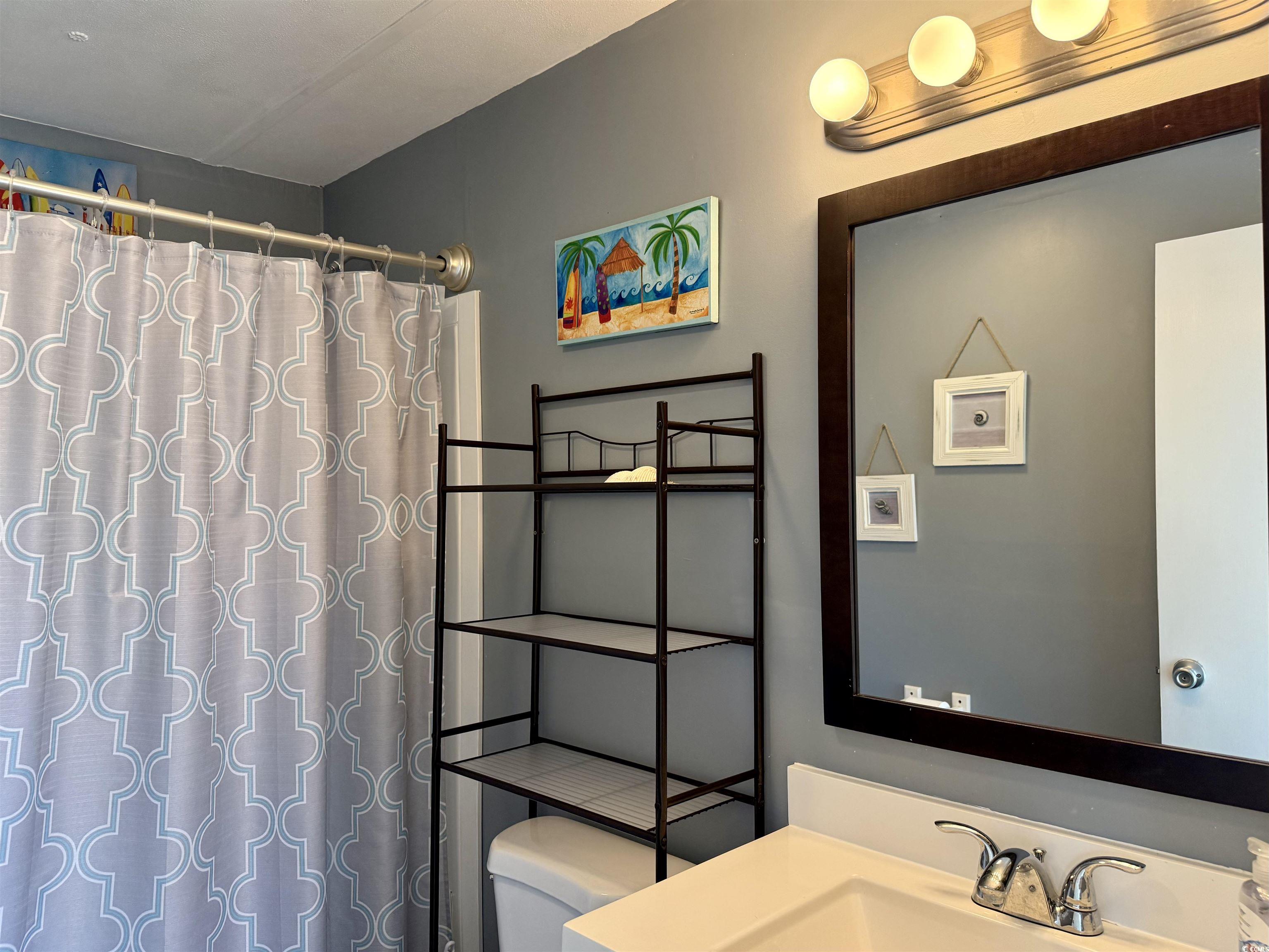 272 Flamingo Surfside Beach, SC 29575 - Photo 5 of 39 Full bath featuring a shower with curtain, toilet,