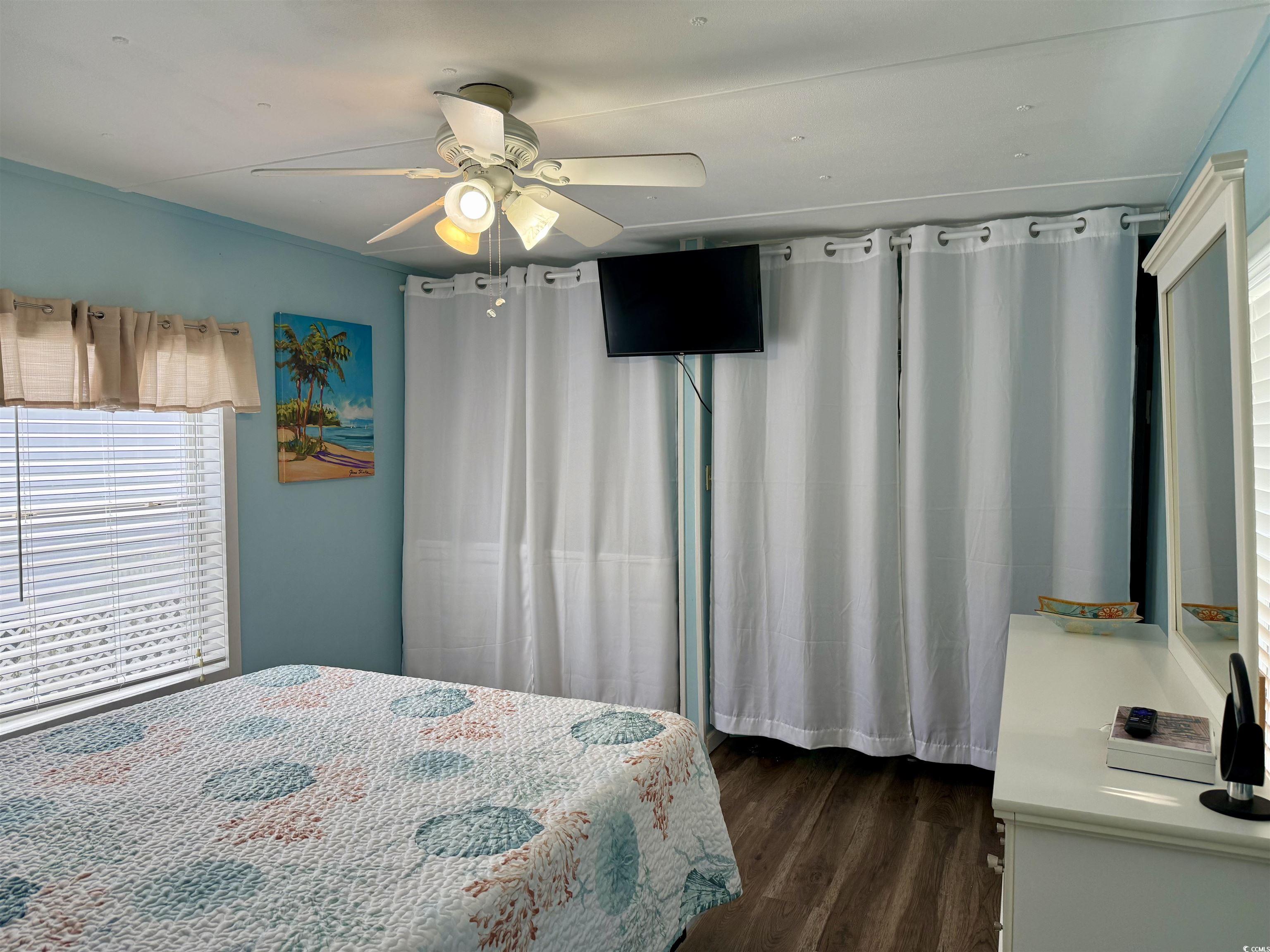 272 Flamingo Surfside Beach, SC 29575 - Photo 6 of 39 Bedroom featuring dark wood-style flooring and a c