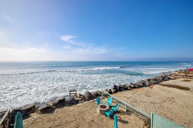 a view of an ocean and beach