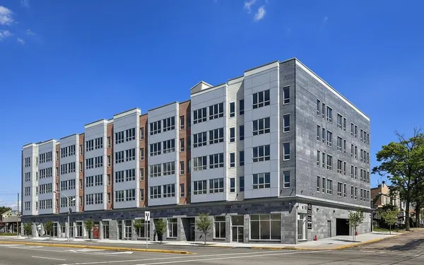 a front view of a building