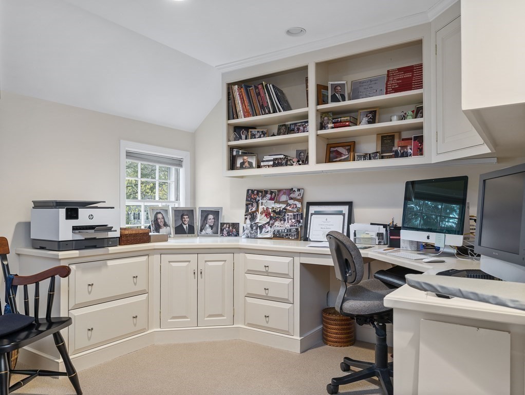177 Hampshire Road Wellesley, MA 02481 - Photo 14 of 15 a view of a workspace with furniture and a kitchen