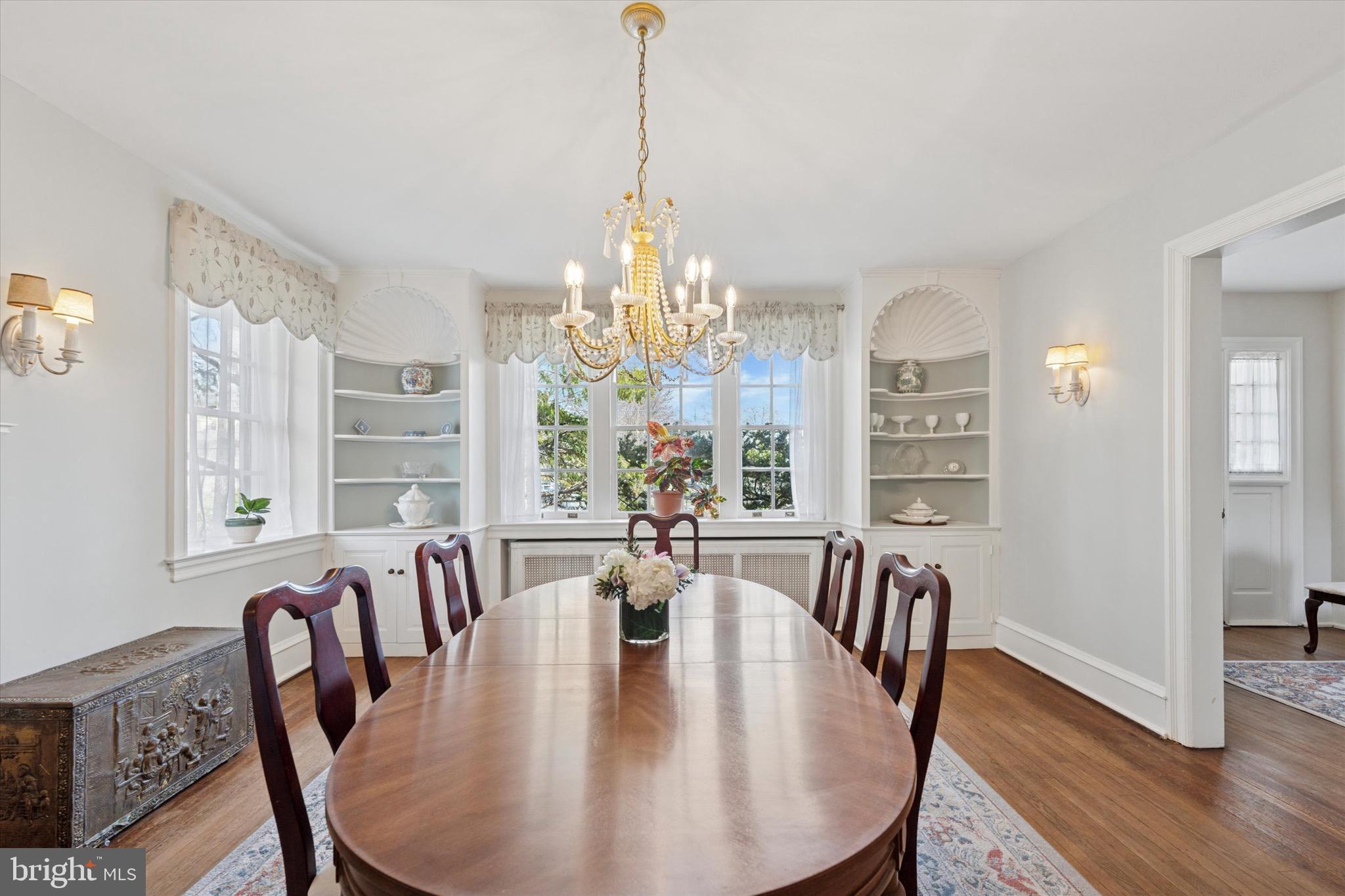 402 Penn Road Wynnewood, PA 19096 - Photo 34 of 75 a view of a dining room with furniture window and wooden floor