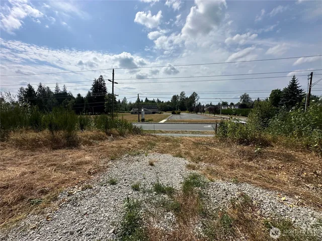 a view of a lake from a yard