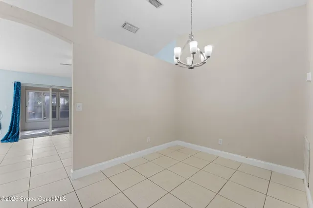 a view of a chandelier in a room