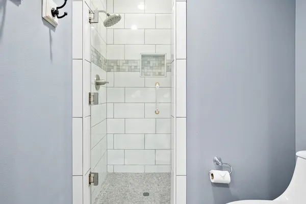 a bathroom with a shower