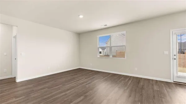 a view of a room with racks on the wall