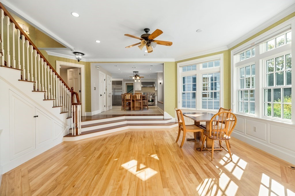25 Haven Way Beverly, MA 01915 - Photo 14 of 42 a view of a dining room with furniture a chandelier and wooden floor