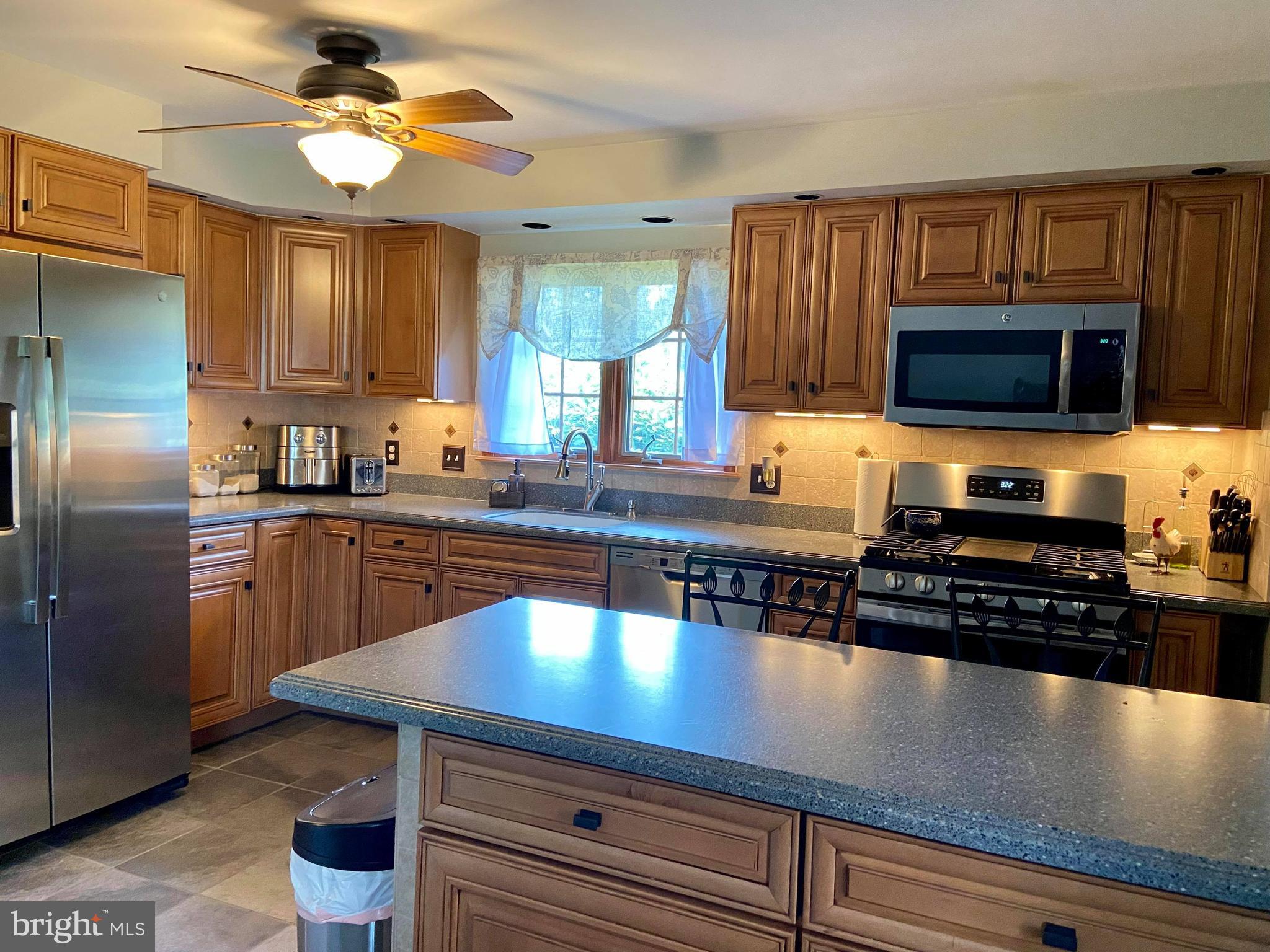 kitchen with maple cabinets