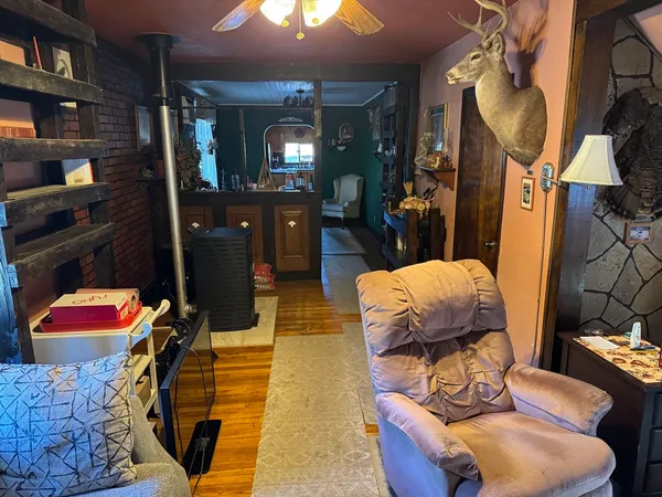 a living room filled with furniture