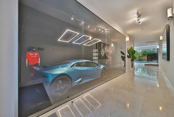 a room with gym equipment