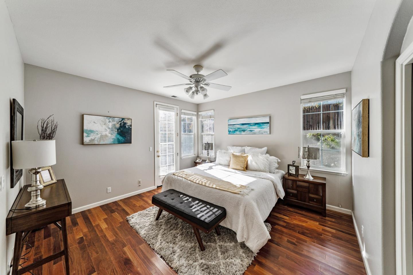 1193 South Chanterella Drive San Ramon, CA 94582 - Photo 15 of 45 a bedroom with a bed and wooden floor